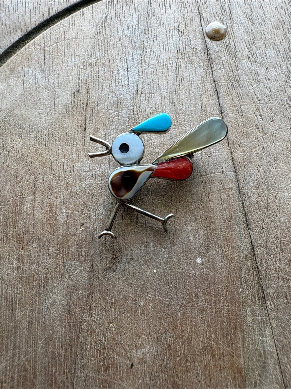 Zuni Small Roadrunner Pin